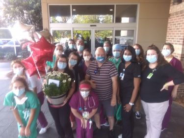 Jim DeFeo with the emergency department team at Tidelands Waccamaw Community Hospital.