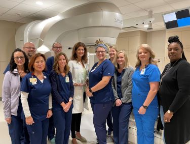 MUSC Health Tidelands Health Radiation Therapy Center team poses with the Press Ganey award.